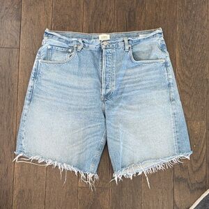 Citizens of Humanity Classic Blue Denim Frayed Shorts